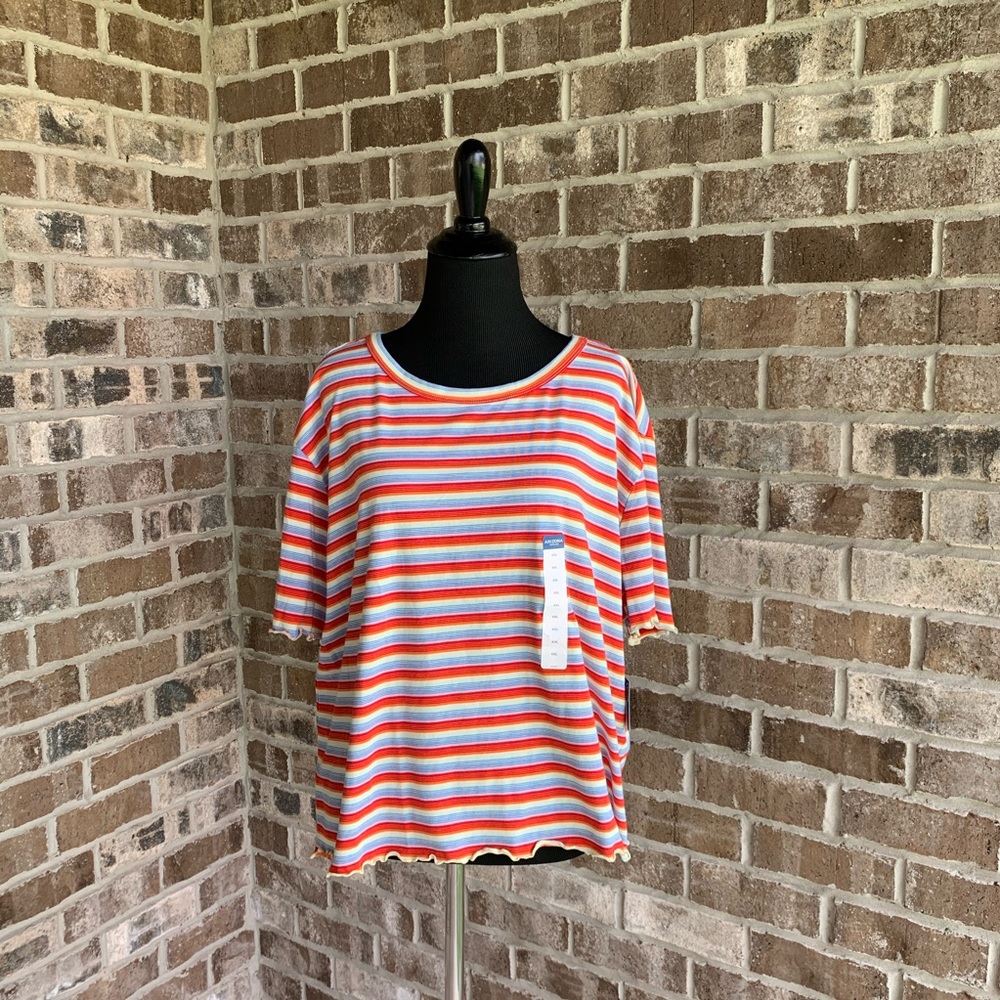 🌵Arizona Jean Co Cropped Striped Top Size XXL